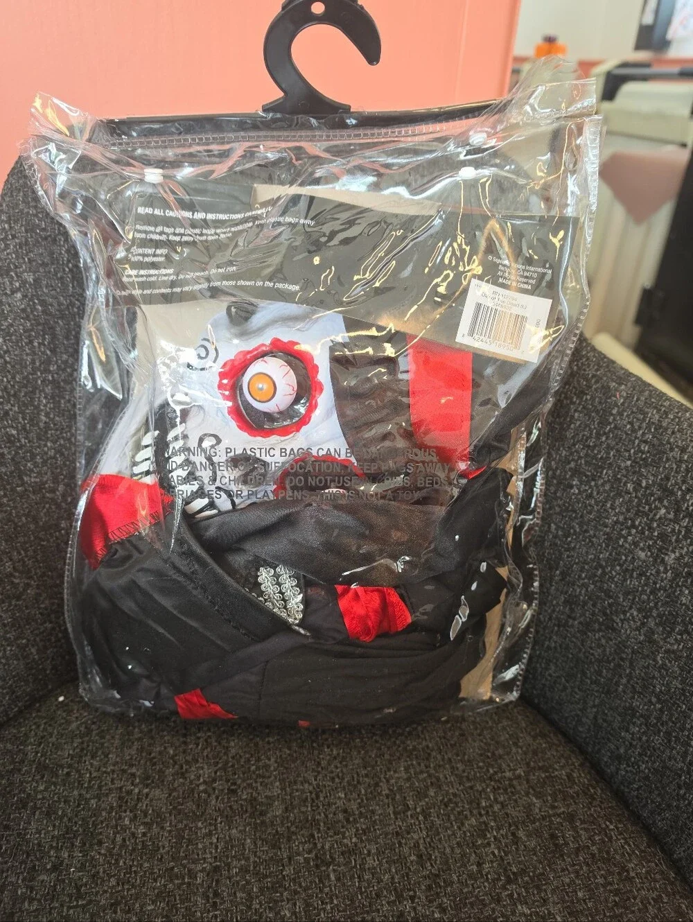 NIP Day Of The Dead Child Halloween Costume Boys Size Large Giant Googly Eyes!